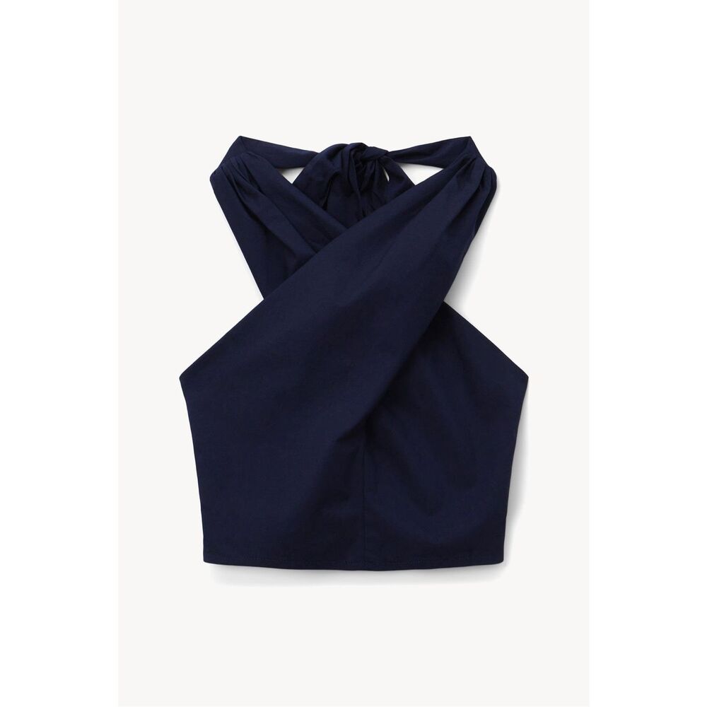 New NWT STAUD Smocked Kai Top Navy Sz M $145 - Picture 6 of 6
